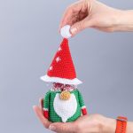 Crochet patterns Santa gnome bowl, Amigurumi Christmas gnome decor, Christmas gnome amigurumi pattern, Crochet Christmas ornaments - Image 5