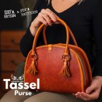 Leather Tassel Purse Pattern: Handbag with Rolled Handles (PDF & DXF)