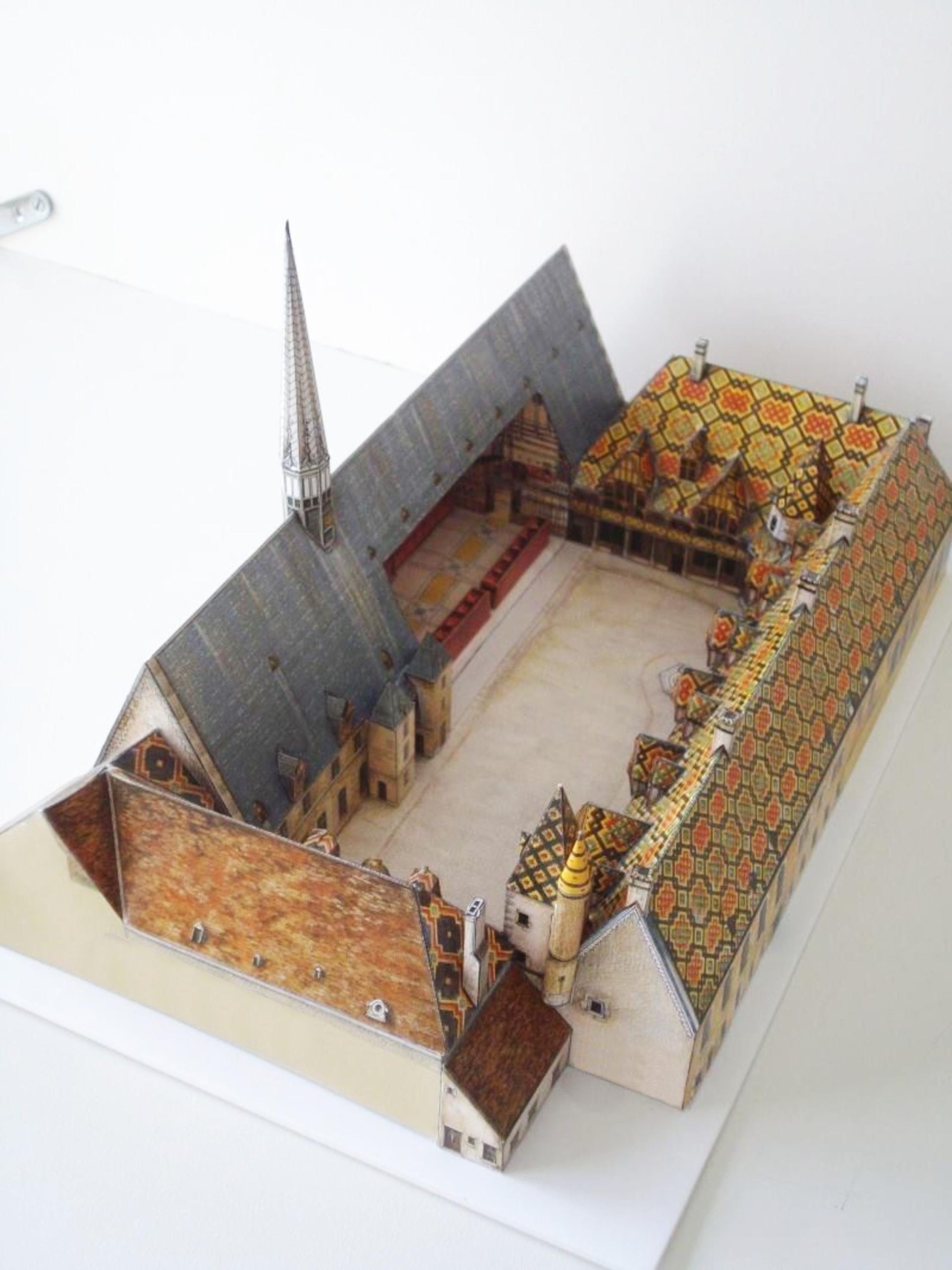 il_fullxfull.6549361585_rv2x.jpg PaperCraft kit Hospices Beaune France 3d paper model crafting kit PDF plans DIY template - Image 1