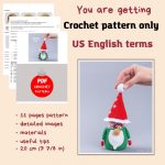 Crochet patterns Santa gnome bowl, Amigurumi Christmas gnome decor, Christmas gnome amigurumi pattern, Crochet Christmas ornaments - Image 2