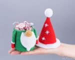Crochet patterns Santa gnome bowl, Amigurumi Christmas gnome decor, Christmas gnome amigurumi pattern, Crochet Christmas ornaments - Image 8
