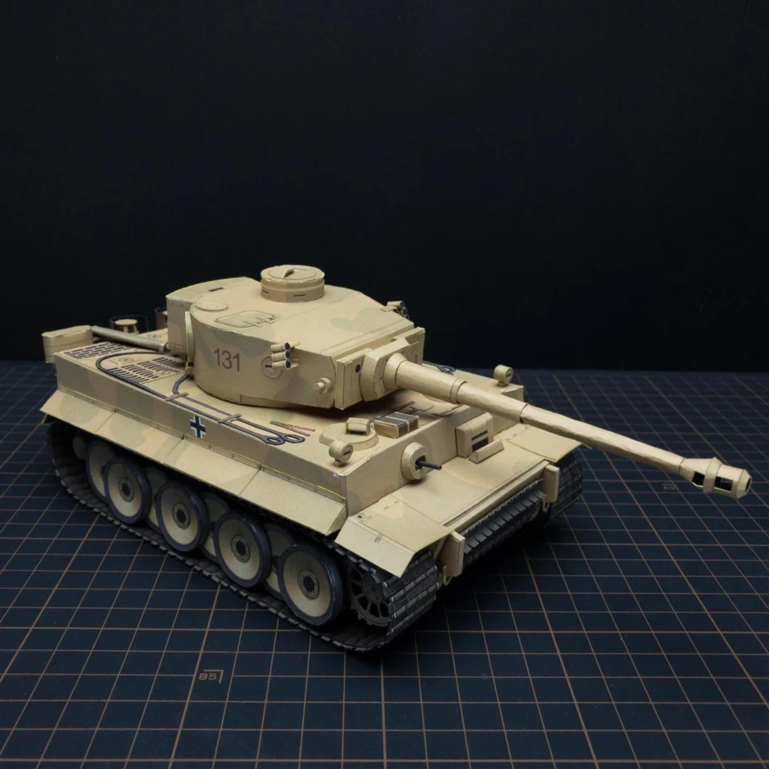il_fullxfull.6556621585_5x3d.jpg PaperCraft kit Tiger I tank 3d paper model crafting kit PDF plans to print cut & glue DIY paper craft template for hobby puzzle decor - Image 1