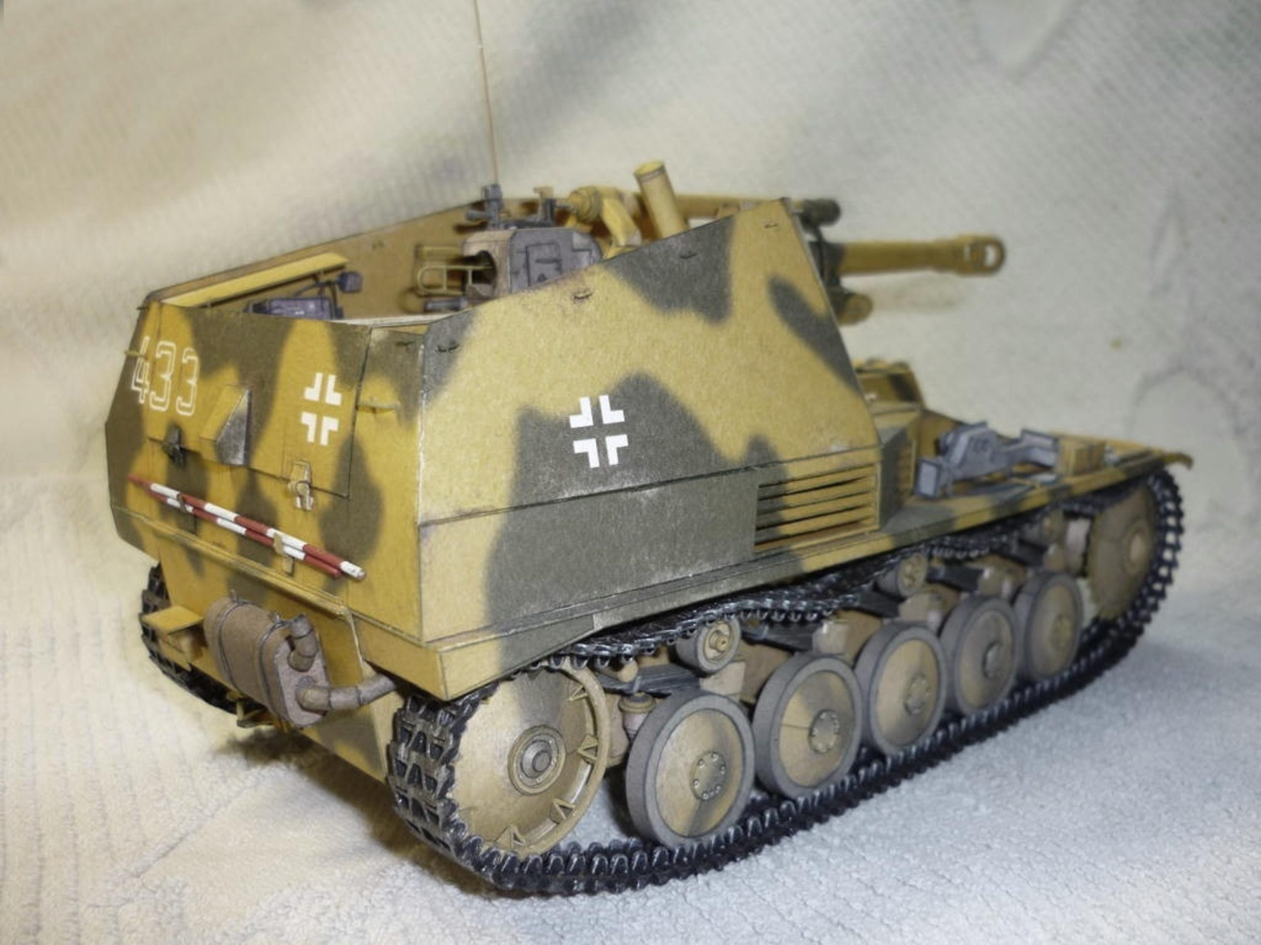 il_fullxfull.6701572268_c8ec.jpg PaperCraft kit Wespe self propelled gun 3d paper model crafting kit PDF plans to print cut &DIY paper craft template for hobby puzzle decor - Image 1