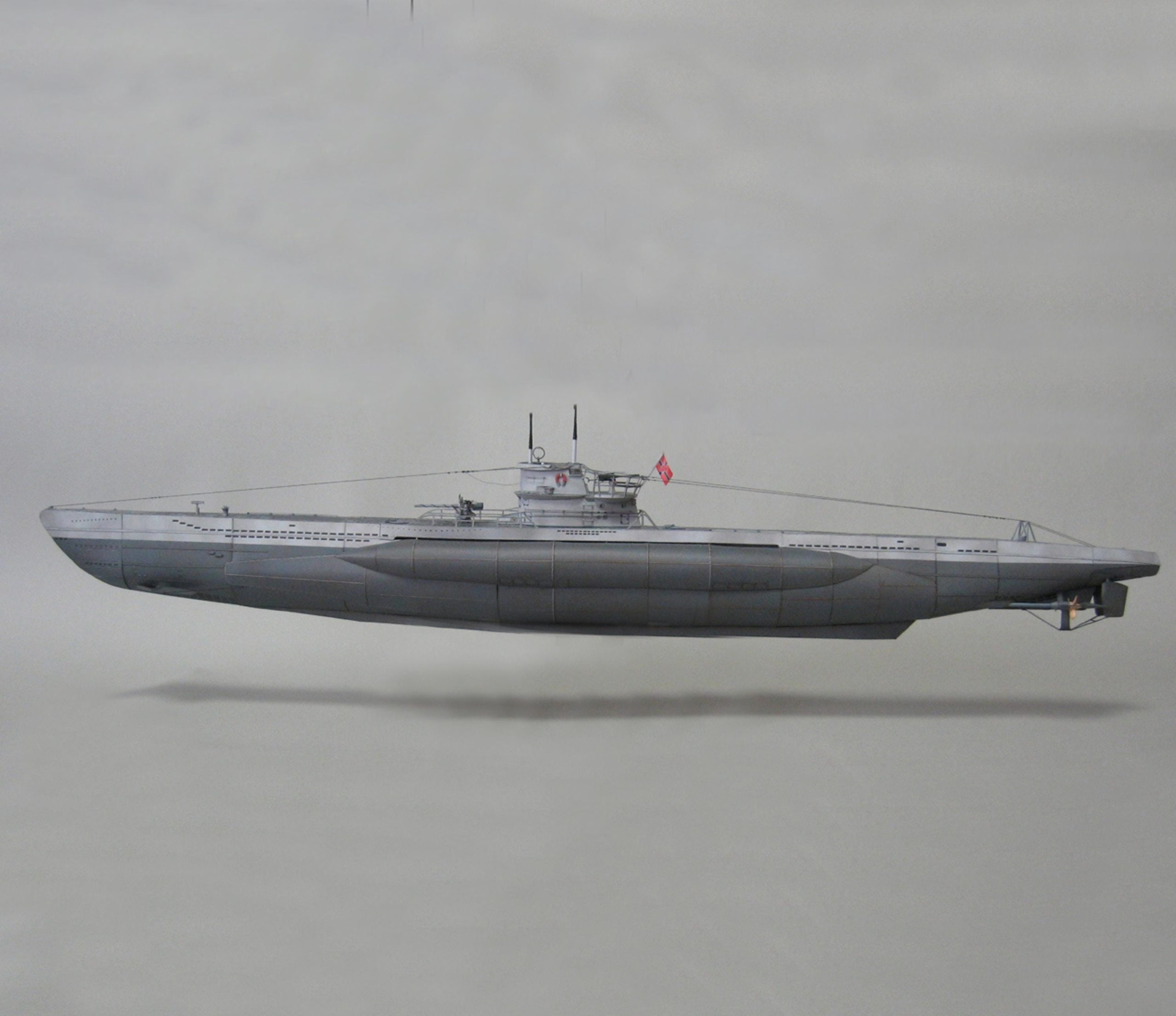 il_fullxfull.6790264377_2dx5.jpg PaperCraft kit VII-C U-boat submarine 3d paper model crafting kit PDF plans DIY template - Image 1