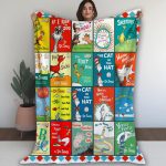 Dr. Se-uss Fleece Blanket, Cat In Hat Vintage Blanket, Dr. Se-uss Retro Comic Books Cute Blanket, Birthday, Christmas Gifts For Book Lovers - Image 2
