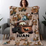 Custom DN Cars Tow Mater Cute Fleece Blanket, Custom Family Car Racing DNland Mater Cartoon Blanket, Birthday Gift, Baby Shower Gift - Image 2