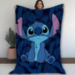 Custom cute Stitch n Lilo Cartoon Fleece Blanket, Stitch Summer Animated Blanket, Tropical Means Family Blanket Christmas Birthday Gifts