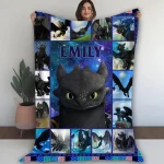 Personalized How To Train Your Dragon Animated Blanket, Dragon Fleece Blanket, Custom Toothless Night Fury, Birthday Gifts, Christmas Gifts - Image 2