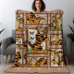 Custom Tigge.r DNland Fleece Blanket, Tigge.r Winnie Movie Pooh Cute Cartoon Blanket, Tiger DN Blanket, Birthday, Christmas Gifts - Image 3