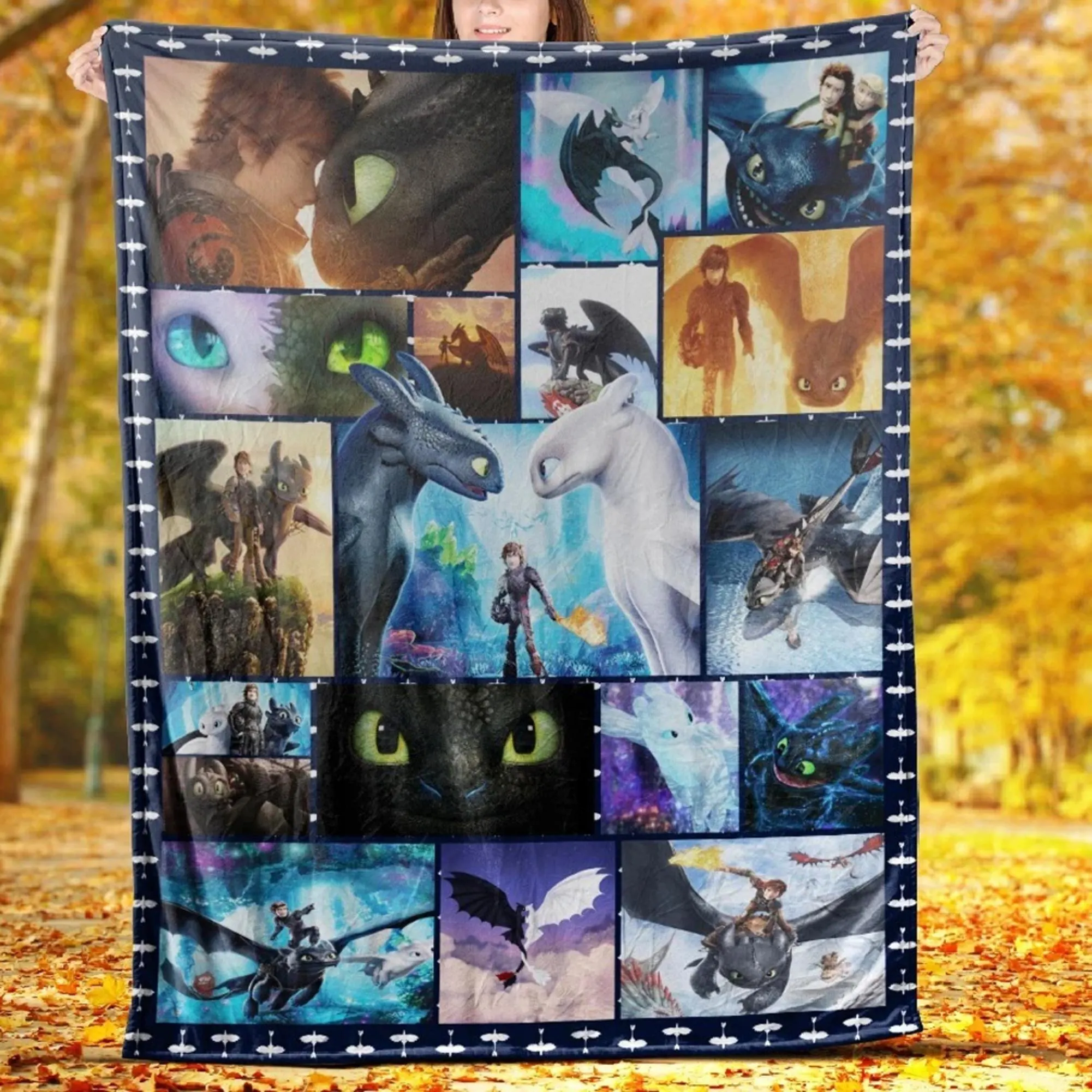 How to train Movie Your Dragon Tooth-less Hiccup Fleece Blanket, Dragon and Friends Animated Blanket, Gifts for Family, Adult, Kid, Baby How to train Movie Your Dragon Tooth-less Hiccup Fleece Blanket, Dragon and Friends Animated Blanket, Gifts for Family, Adult, Kid, Baby - Image 1