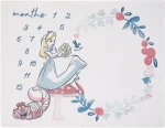 DNland Alice in Movie Wonderland Milestone Baby Blanket, Customized Alice Cheshire Cat Fleece Blanket, Baby Shower Gift, Keepsake Gift - Image 2