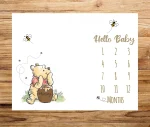Custom Winnie-the Pooh Milestone Blanket, Tig.ger Piglet Eeyore Monthly Growth Cartoon Fleece Blanket, Newborn Nursery, Baby Shower Decor - Image 2