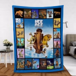 Ice Movies Age Fleece Blanket, Animal Animated Cute Blanket, Mammoth, Sloth and Friends, Gifts for Family, Adult, Kid, Baby