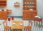PaperCraft kit Dollhouse Kitchen miniature 3d paper model crafting PDF plans DIY template - Image 2
