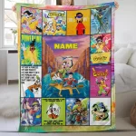 Custom A Gooffy Max And Roxanne Movie DNland Fleece Blanket, Personalized Gooffy Dog Comic Blanket, Gift on Birthday, Xmas, Baby Shower