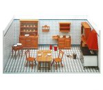 PaperCraft kit Dollhouse Kitchen miniature 3d paper model crafting PDF plans DIY template