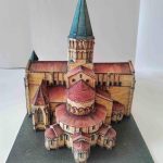 PaperCraft kit Paray le Monial Basilica 3d paper model crafting kit PDF plans to print & DIY paper craft template for hobby puzzle decor - Image 4