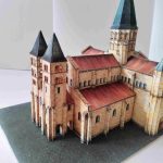 PaperCraft kit Paray le Monial Basilica 3d paper model crafting kit PDF plans to print & DIY paper craft template for hobby puzzle decor