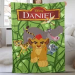 Custom DNland Lion Guard Fleece Blanket, DN Lion Movie King Safari Blanket, Personalized DNworld Birthday Lion Guard Blanket
