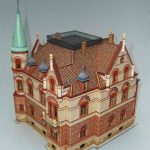 PaperCraft kit Villa Braun House Germany 3d paper model crafting kit PDF plans to print & DIY paper craft template for hobby puzzle decor