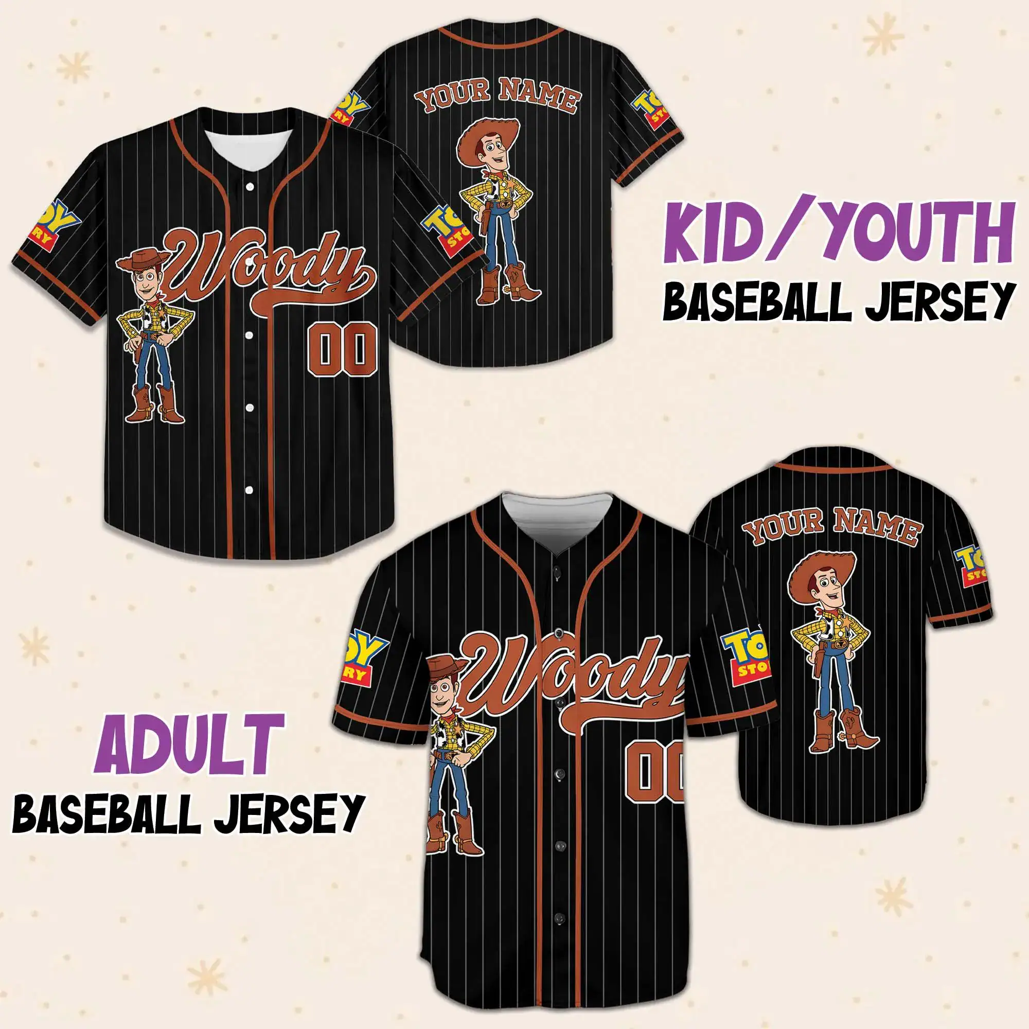 Custom Toy Story Characters Baseball Jersey, Toy Story Movie Jersey, Toy Story and Friends Birthday Funny Jersey Gifts - Image 5