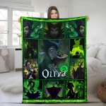 Custom DNland Villains Fleece Blanket, DN Evil Friends Bad Witches Animated Blanket, Malefi.cent Evil Blanket Halloween Gift