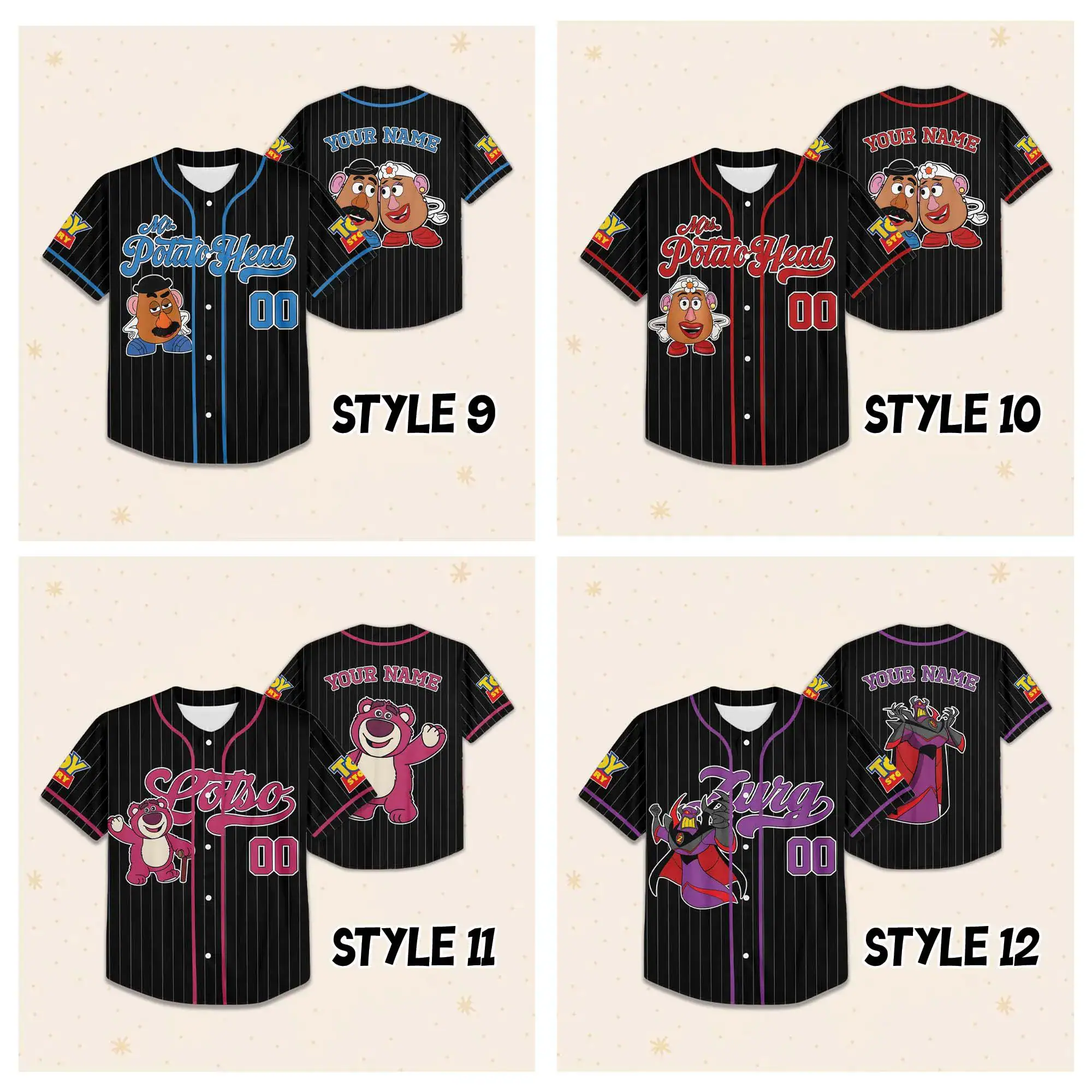 Custom Toy Story Characters Baseball Jersey, Toy Story Movie Jersey, Toy Story and Friends Birthday Funny Jersey Gifts - Image 4