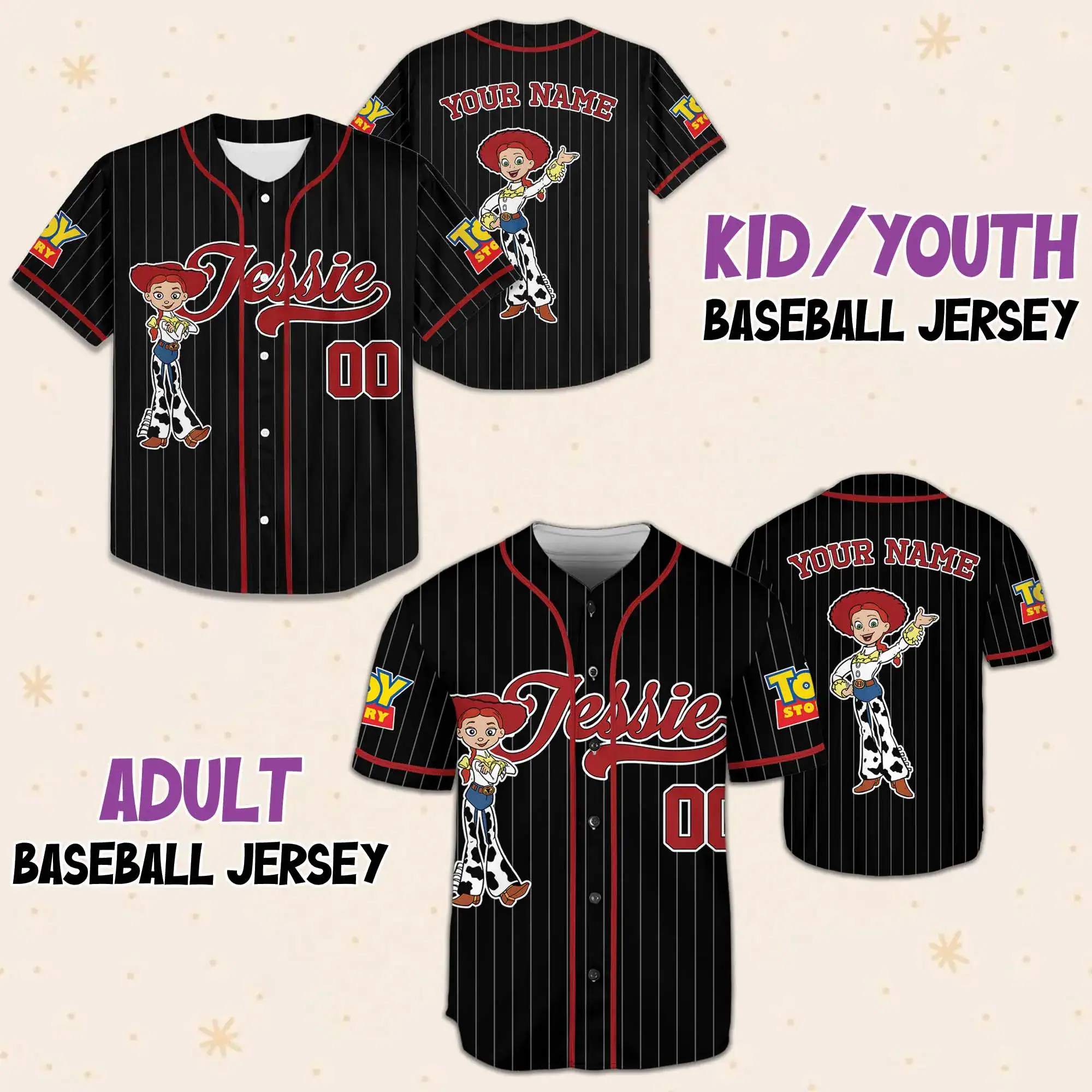Custom Toy Story Characters Baseball Jersey, Toy Story Movie Jersey, Toy Story and Friends Birthday Funny Jersey Gifts - Image 7