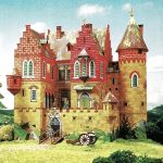 PaperCraft kit Knight's Castle Playhouse 3d paper model crafting colored textured PDF plans DIY paper craft template for hobby puzzle decor