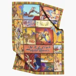 Coyote and Movie Road Runner Cartoon Fleece Blanket, Coyote and Bird Funny Vintage Blanket, Baby Shower Gift, Christmas Gift, Birthday Gift