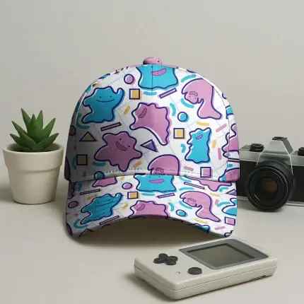 Ditto Baseball Cap, Shiny Ditto Cute Hat, Funny Anime Summer Baseball Cap, Vintage Adjustable Cap, Unisex Baseball Hat, Ditto Gift Hat - Image 2