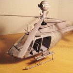 PaperCraft kit Bell OH-58 Kiowa helicopter 3d paper model crafting kit PDF plans to print cut & DIY paper craft template