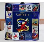 Retro Sorcerer Mickey Fantasia Fleece Blanket, Home Decor, Mickey Throw Blanket, Magic Kingdom Cute Gift For Christmas