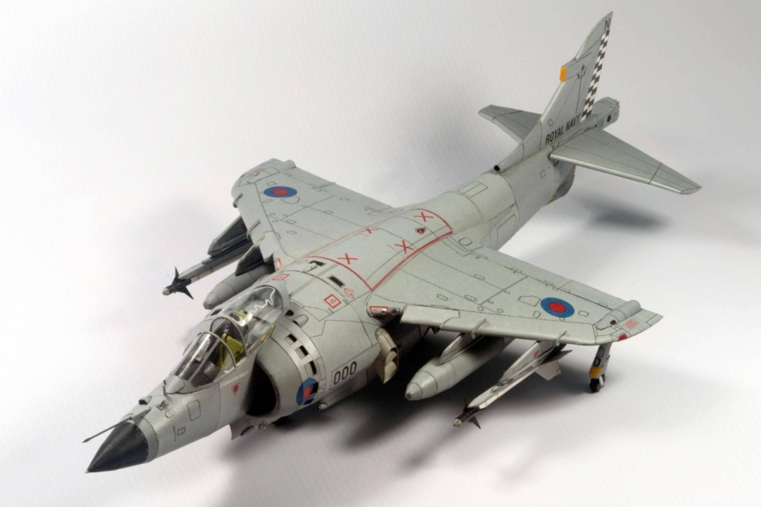 il_fullxfull.7350396346_it93.jpg PaperCraft kit Harrier Jet 3d paper model crafting kit PDF plans DIY craft template - Image 1