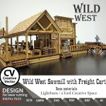 Laser files for cutting Wild West Sawmill with Freight Cart | SVG | LBRN | XCS | for miniatures from 28mm up to 34mm | 1:56 | Lightburn - Image 9