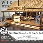 Laser files for cutting Wild West Sawmill with Freight Cart | SVG | LBRN | XCS | for miniatures from 28mm up to 34mm | 1:56 | Lightburn - Image 2