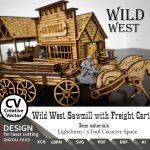 Laser files for cutting Wild West Sawmill with Freight Cart | SVG | LBRN | XCS | for miniatures from 28mm up to 34mm | 1:56 | Lightburn - Image 7