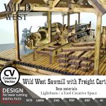 Laser files for cutting Wild West Sawmill with Freight Cart | SVG | LBRN | XCS | for miniatures from 28mm up to 34mm | 1:56 | Lightburn - Image 5