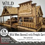 Laser files for cutting Wild West Sawmill with Freight Cart | SVG | LBRN | XCS | for miniatures from 28mm up to 34mm | 1:56 | Lightburn - Image 3