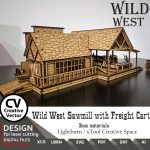 Laser files for cutting Wild West Sawmill with Freight Cart | SVG | LBRN | XCS | for miniatures from 28mm up to 34mm | 1:56 | Lightburn - Image 6