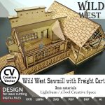 Laser files for cutting Wild West Sawmill with Freight Cart | SVG | LBRN | XCS | for miniatures from 28mm up to 34mm | 1:56 | Lightburn - Image 4