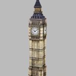 PaperCraft kit Big Ben Clock London 3d paper model crafting PDF plans DIY template - Image 2