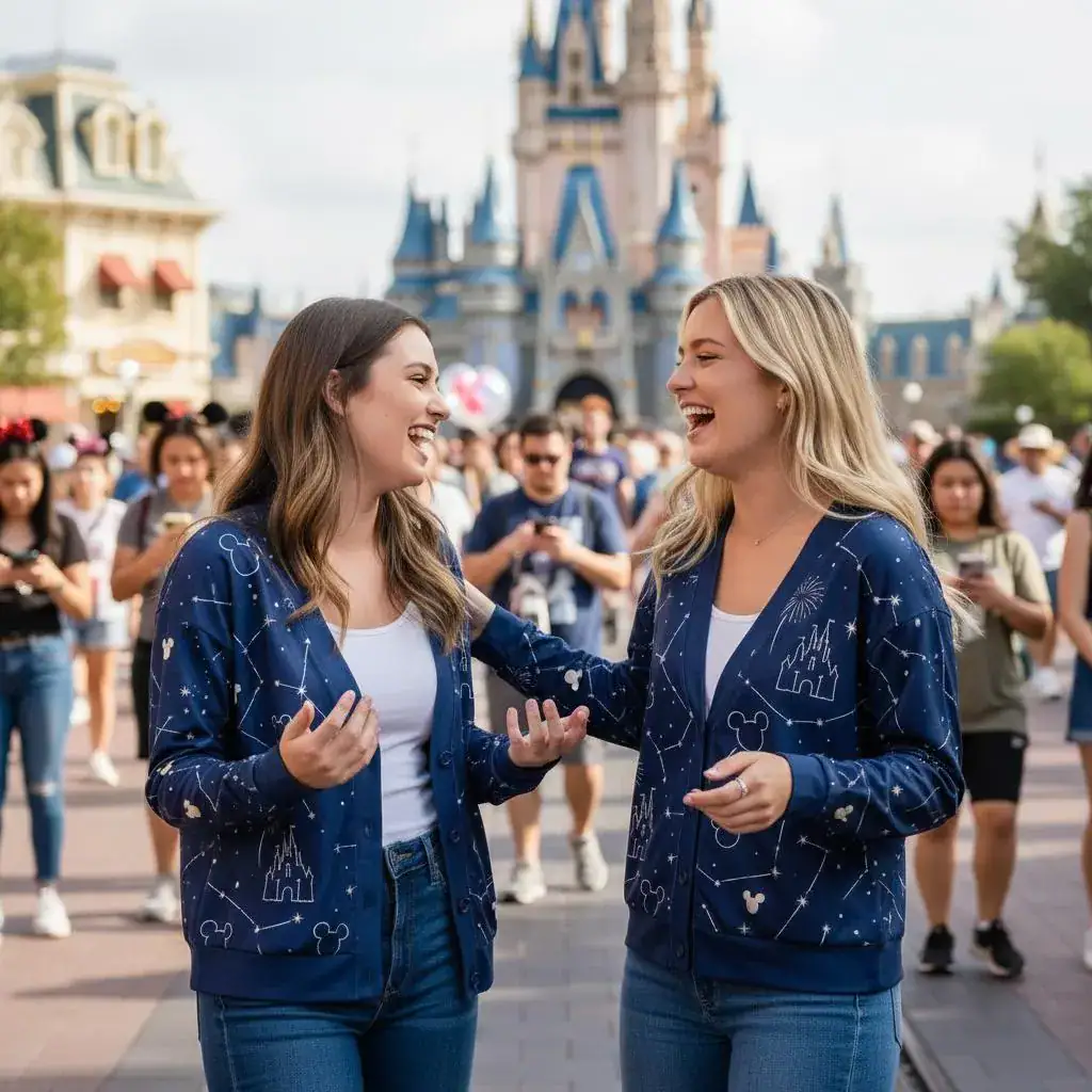 DN Night Castle Printed Cardigan, Mickey Constellation Cardigan, DNland Outfit, Magical DN Cardigan, DN Park Night Outfit