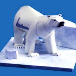 PaperCraft kit Polar Bear paper model crafting PDF plans DIY template