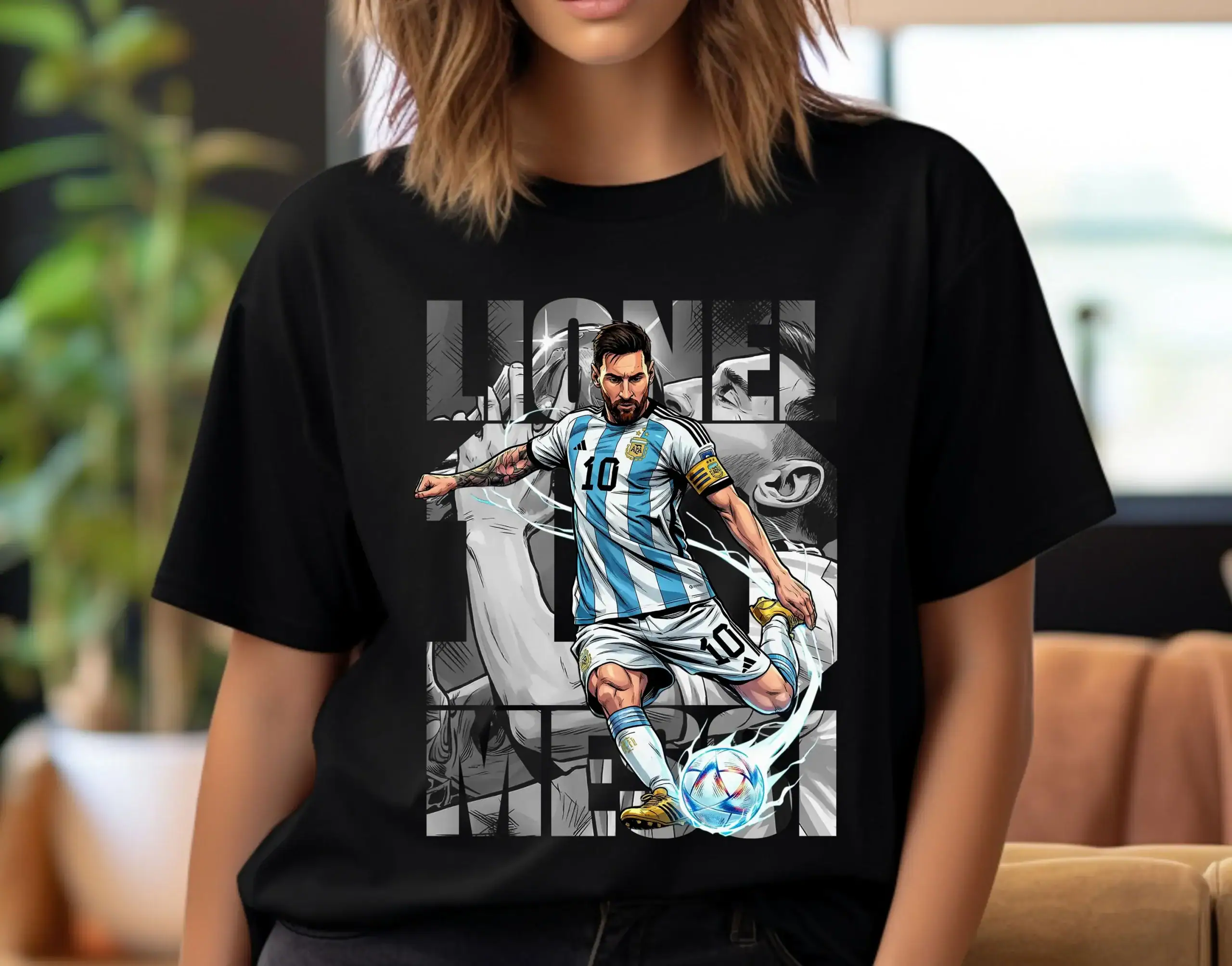 Messi Shirt Design, Lionel Messi Comic , Soccer Graphic Tee