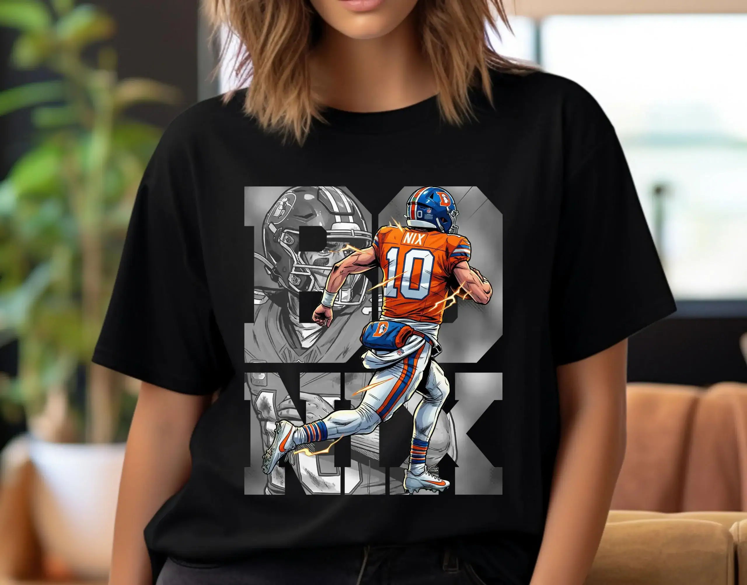 Football Player Shirt Design: Bo Nix Comic T-Shirt Football Player Shirt Design: Bo Nix Comic T-Shirt - Image 1