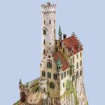 PaperCraft kit Lichtenstein Castle Baden-Württemberg 3d paper model crafting PDF plans DIY template