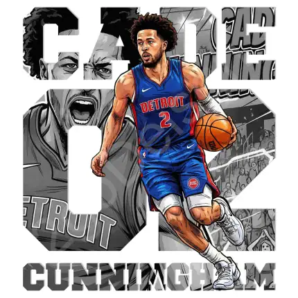 Basketball Player Shirt Design: Cade Cunningham Comic T-Shirt - Image 2