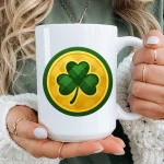 Lucky Shamrock St Patricks Day Coffee Mug Gift Green Clover Irish Cup For Holiday Celebration Party Favors Lucky Charm Gifts