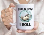 Funny Raccoon Rolling Mug Gift Cute This Is How I Roll Coffee Cup Animal Humor Design For Friends Family Coworkers Daily Use Present Idea - Image 3